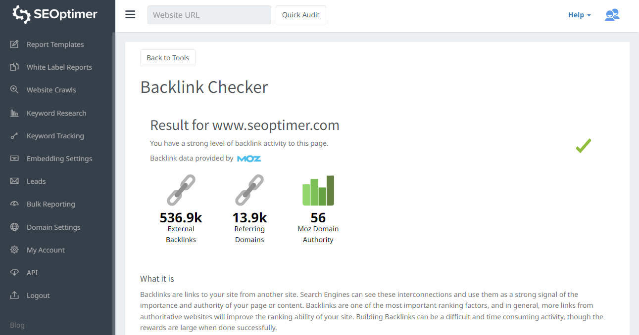 vérifier les backlinks